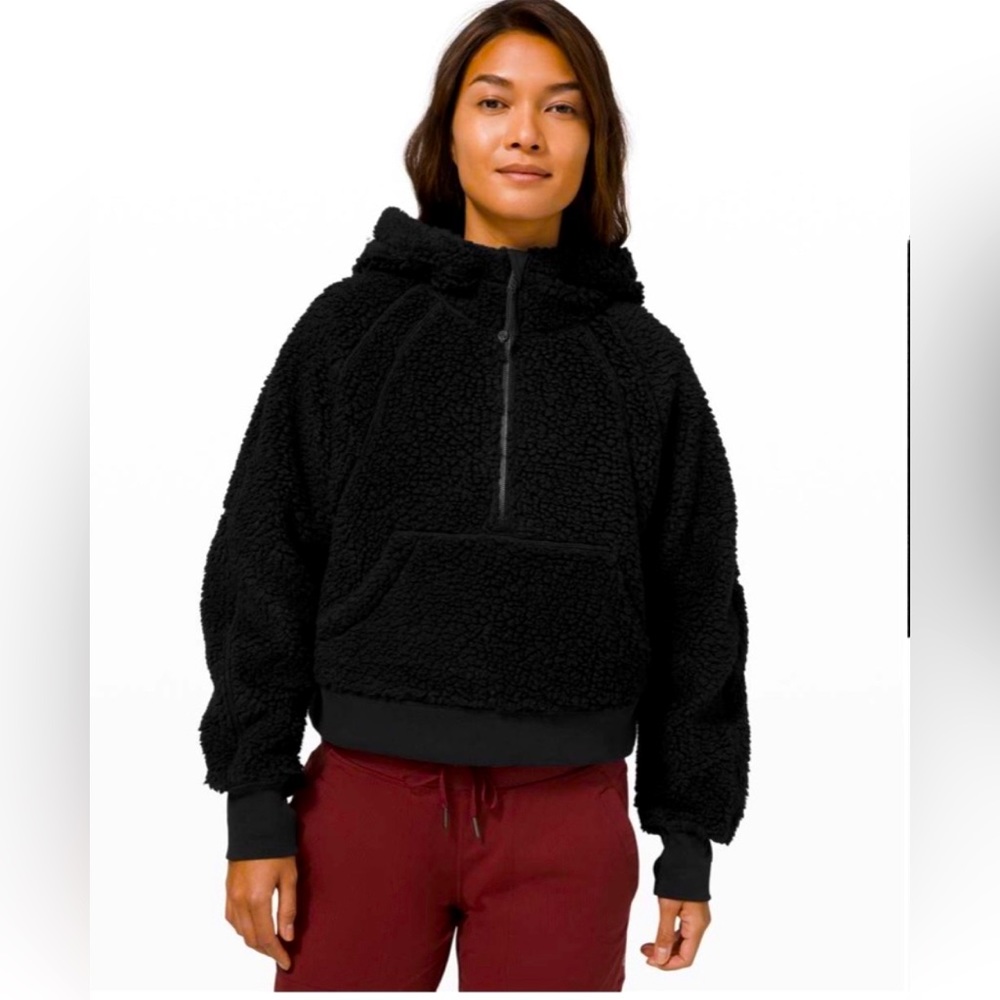 lululemon athletica Black Teddy Fleece Half-Zip Hoodie
